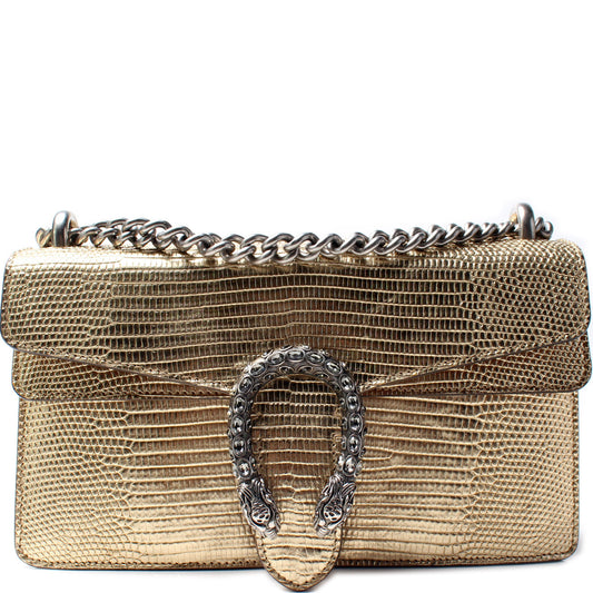 499623 Dionysus Lizard Embossed Leather