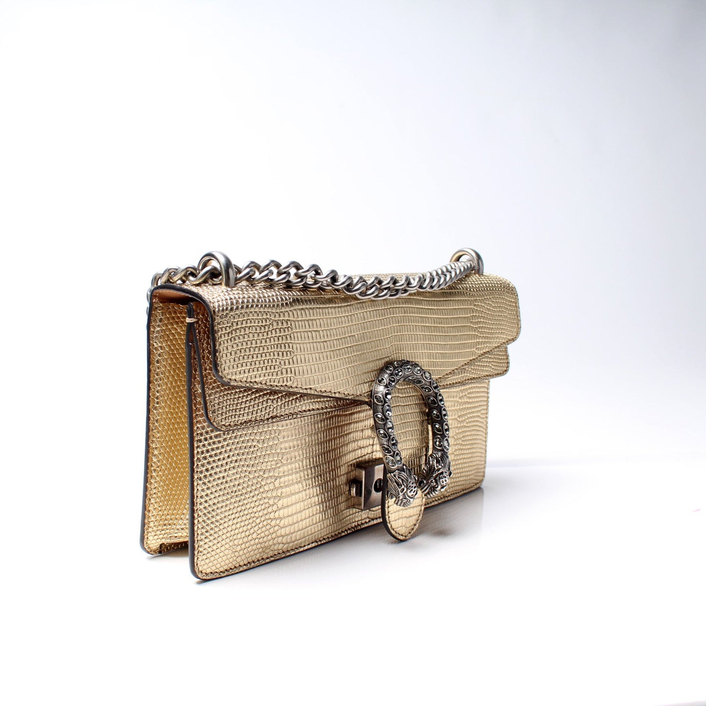 499623 Dionysus Lizard Embossed Leather