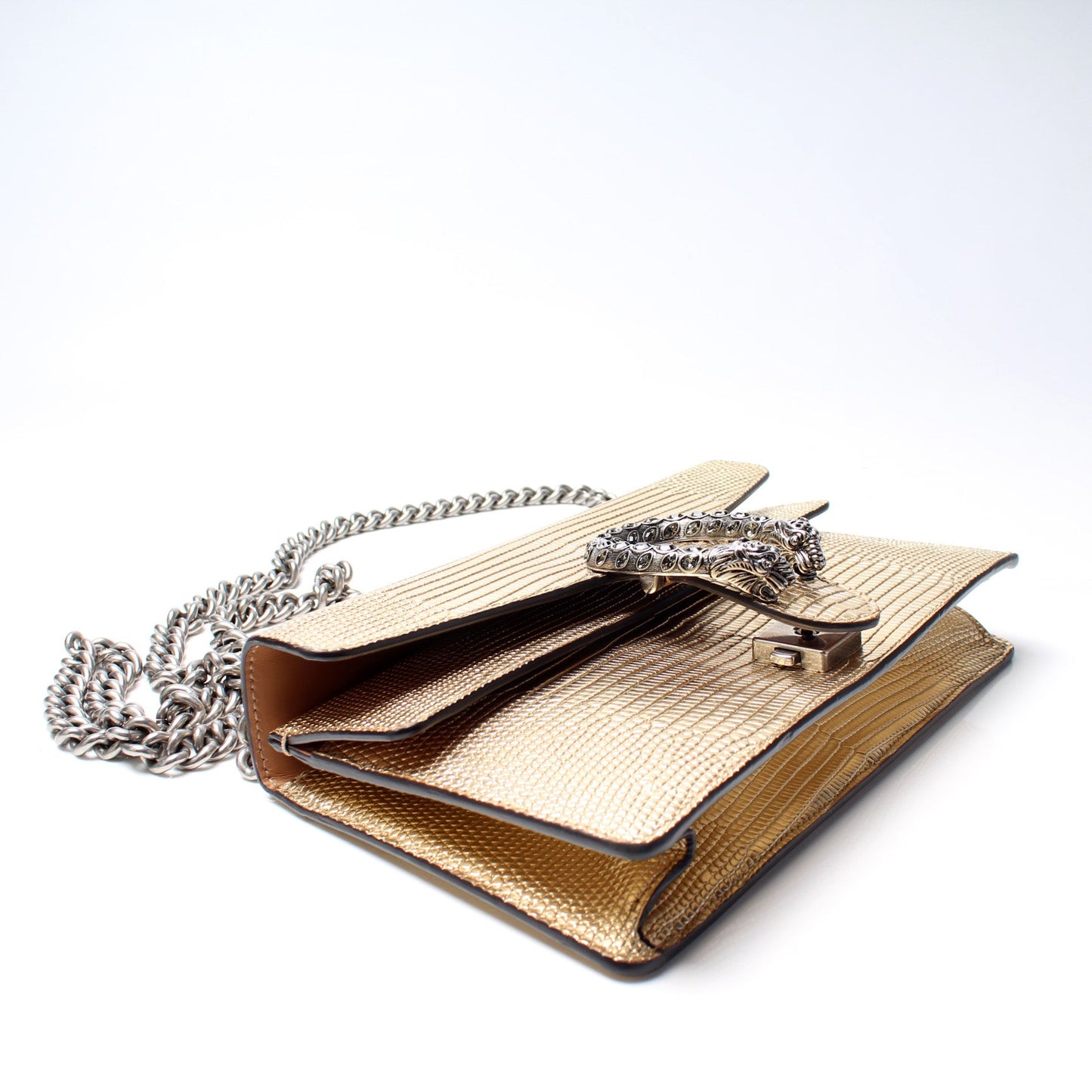 499623 Dionysus Lizard Embossed Leather