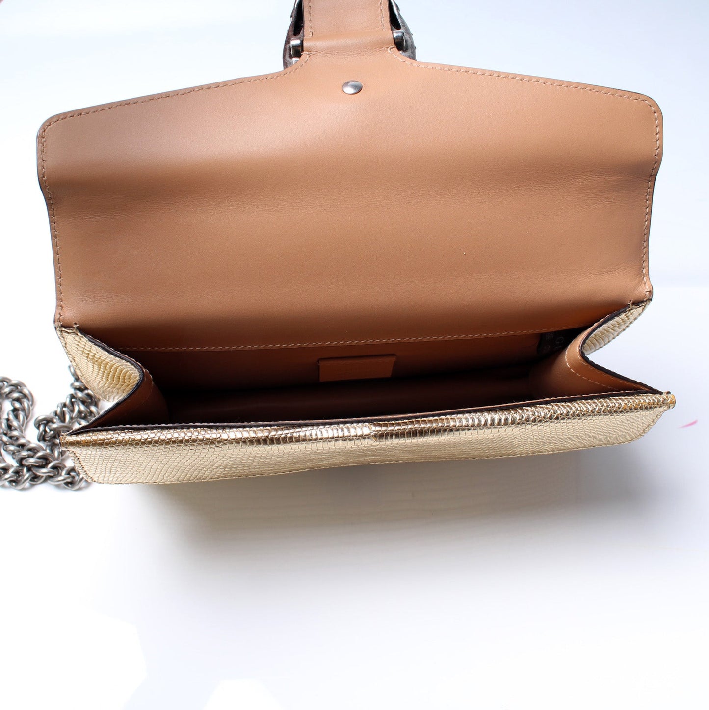 499623 Dionysus Lizard Embossed Leather