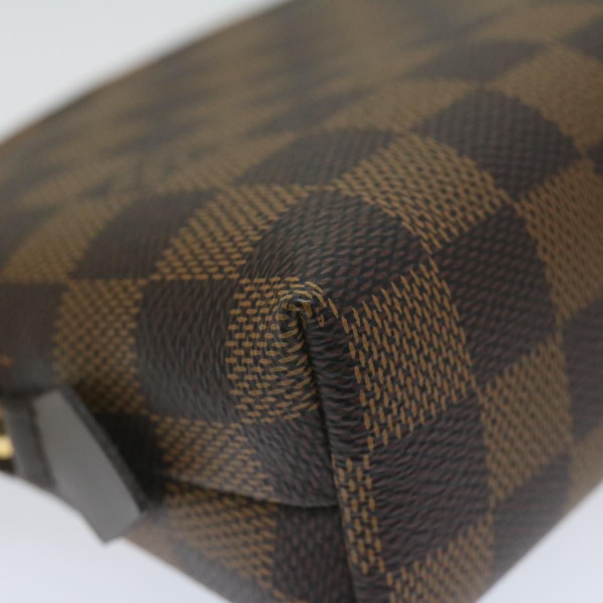Louis Vuitton Cosmetic Pouch Brown Canvas Clutch Bag