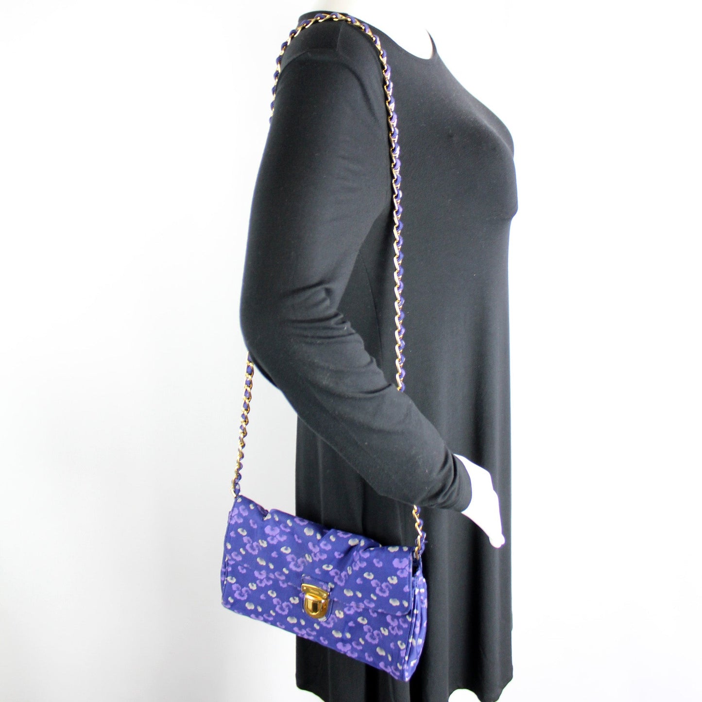 Nylon Jacquard Crossbody Clutch