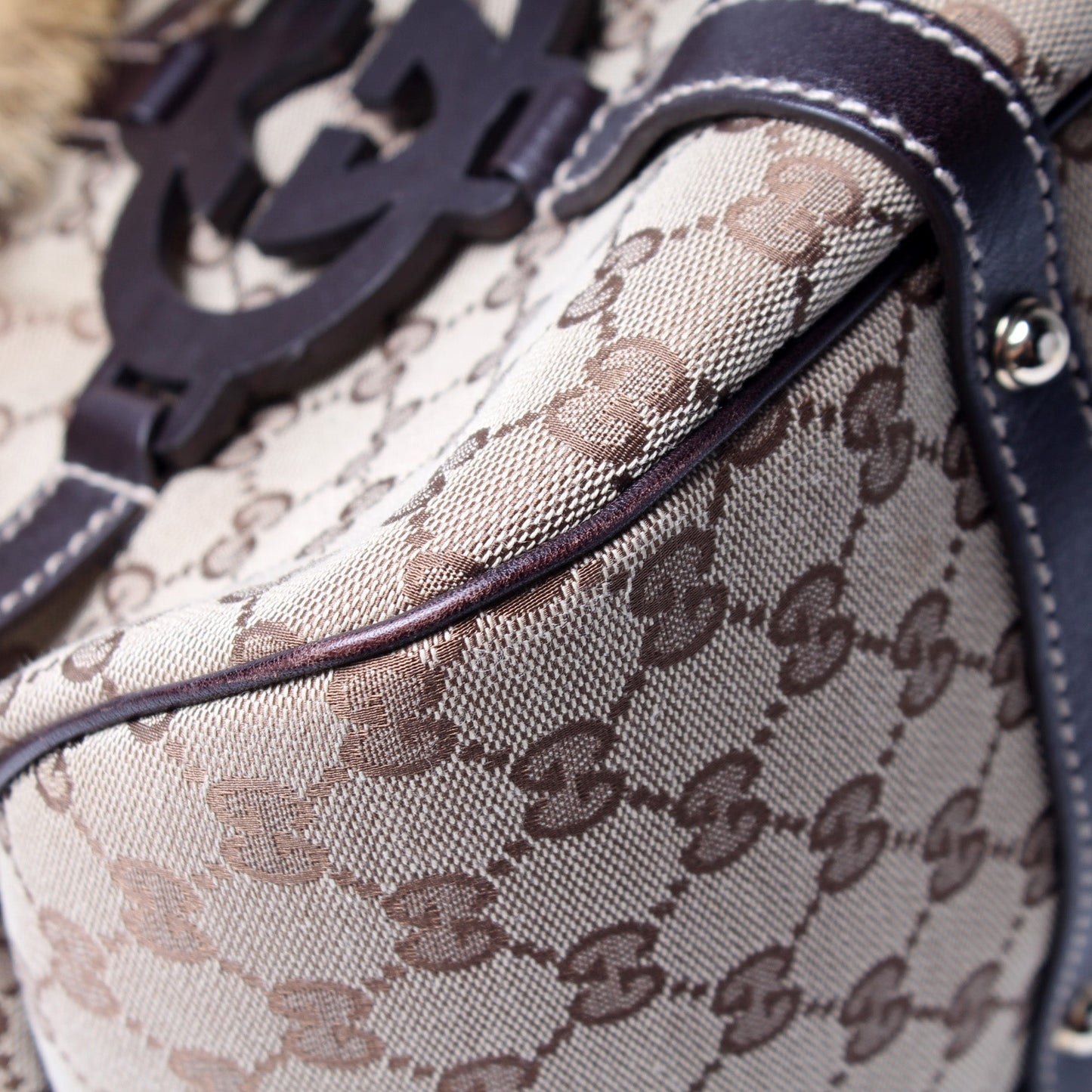 181498 GG Canvas Fur Royal Tote