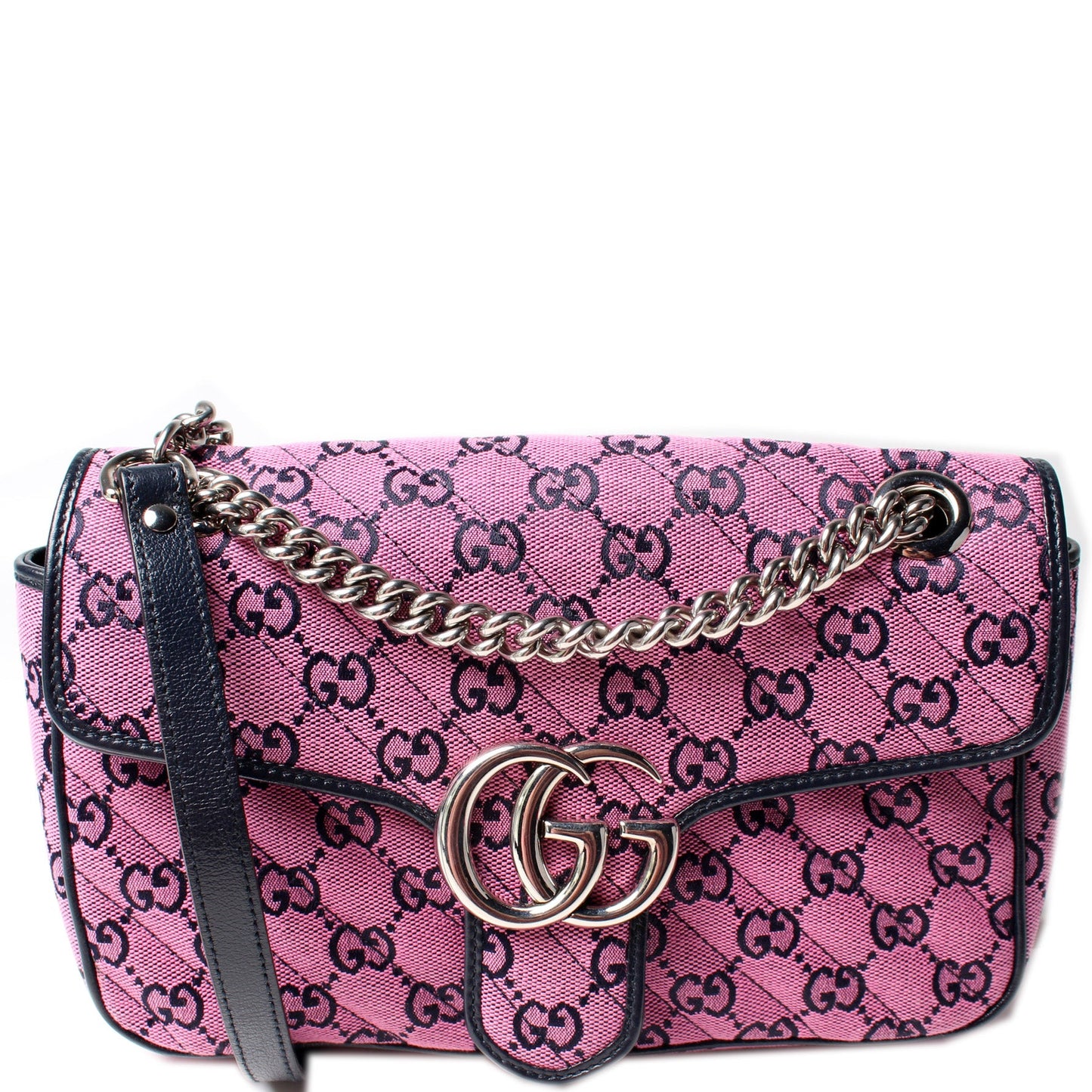 443497 Marmont Shoulder Quilted Canvas Small Flap