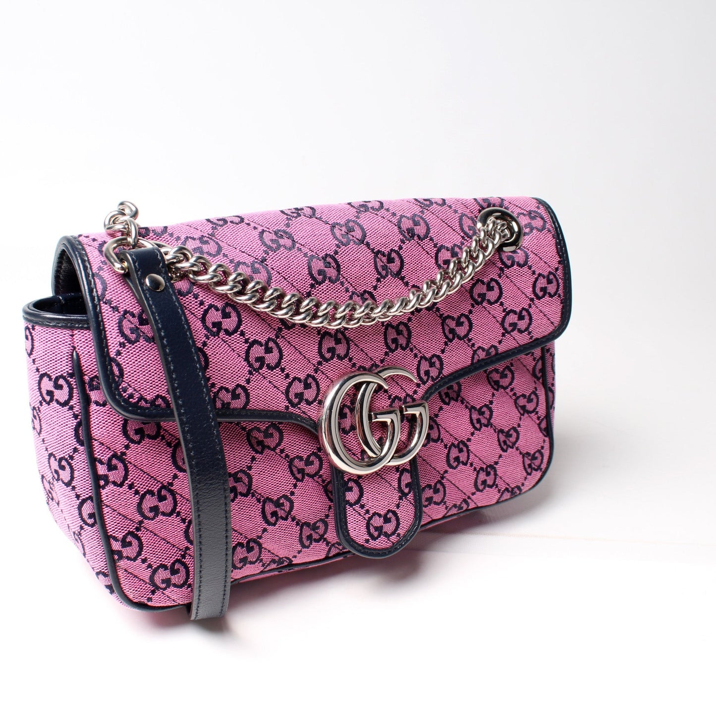 443497 Marmont Shoulder Quilted Canvas Small Flap
