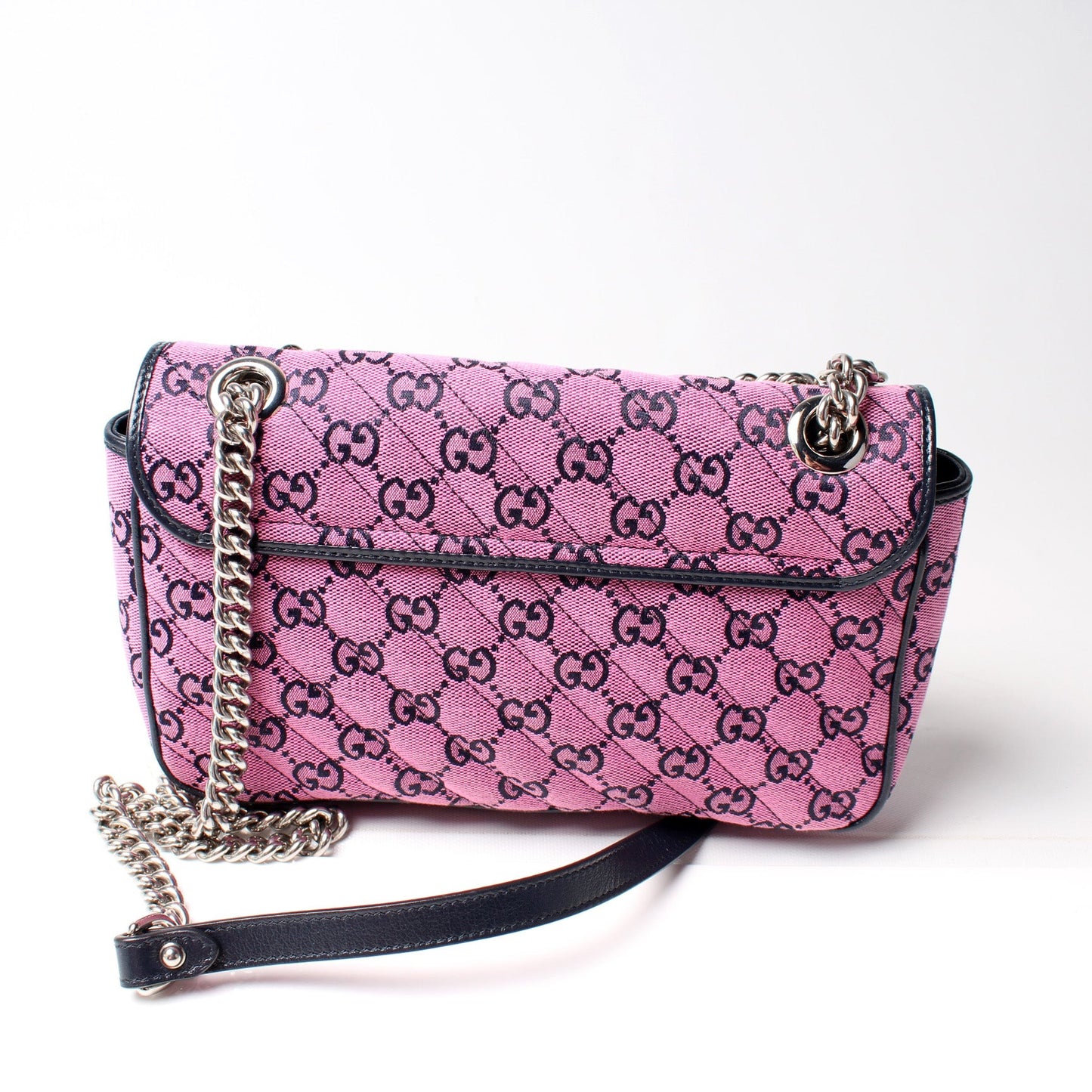 443497 Marmont Shoulder Quilted Canvas Small Flap