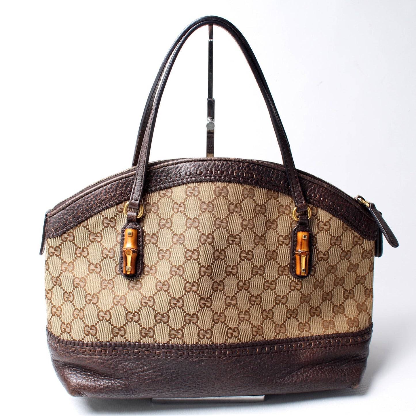 339002 GG Bamboo Canvas Shoulder Bag