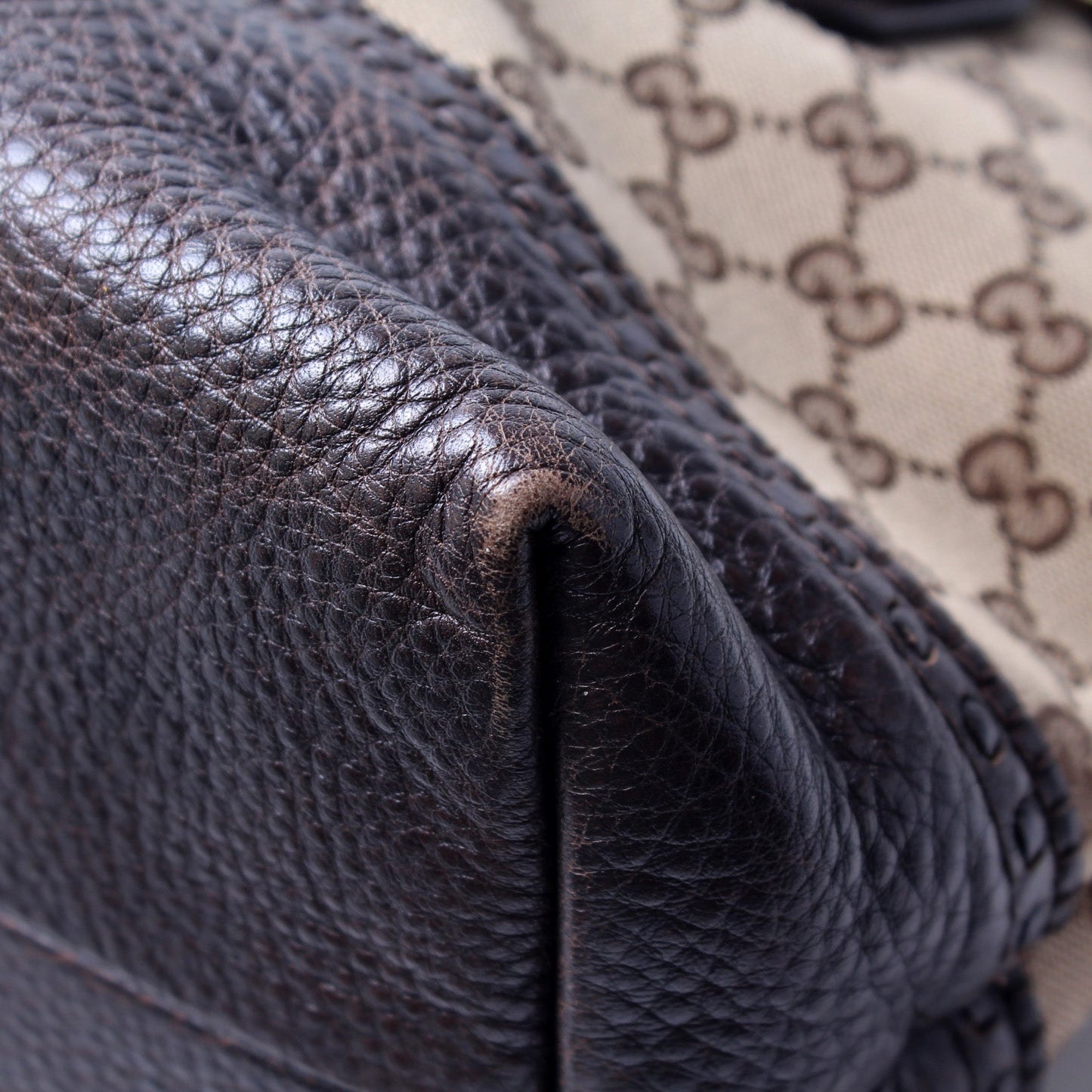 339002 GG Bamboo Canvas Shoulder Bag