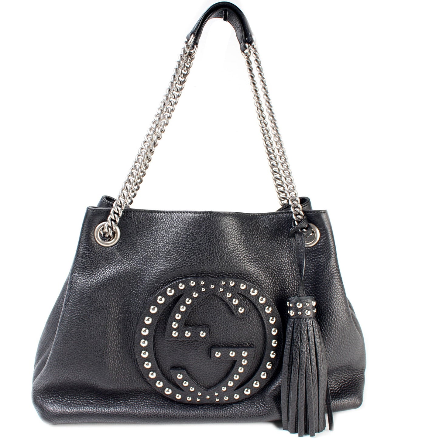 308982 Soho Leather Shoulder Medium Studded