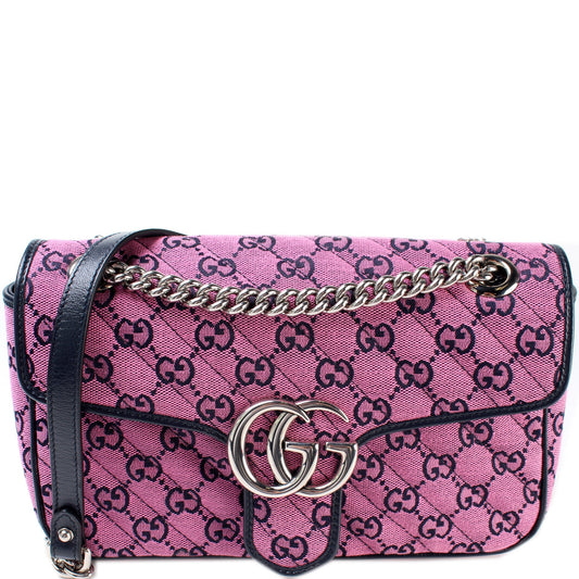 443497 GG Marmont Shoulder Quilted Canvas Small Flap