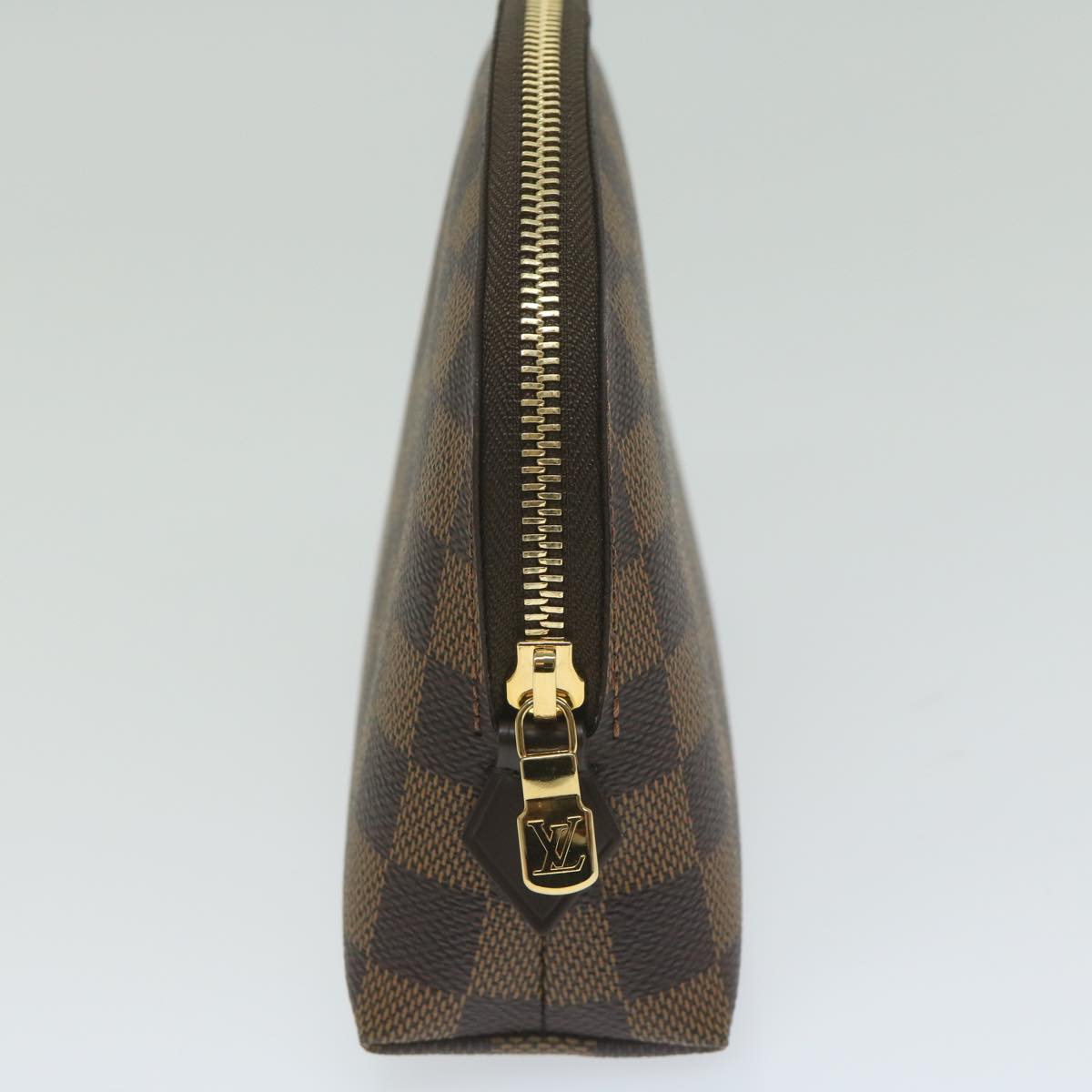 Louis Vuitton Cosmetic Pouch Brown Canvas Clutch Bag