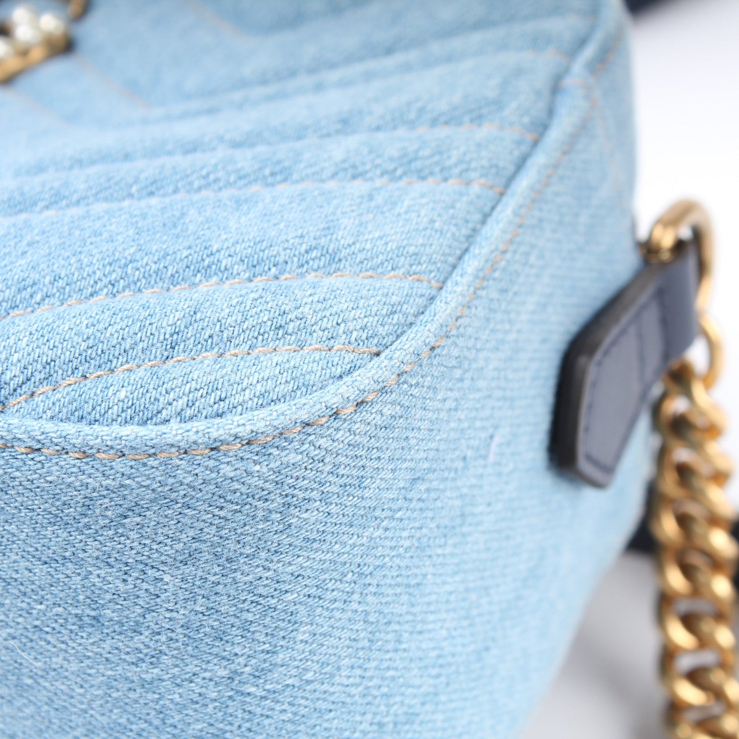 447632 Marmont Small Denim Camera