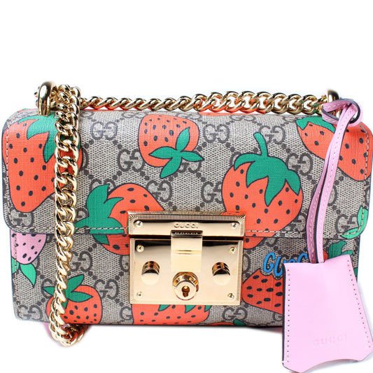 409487 Padlock Guccissima Small Strawberry