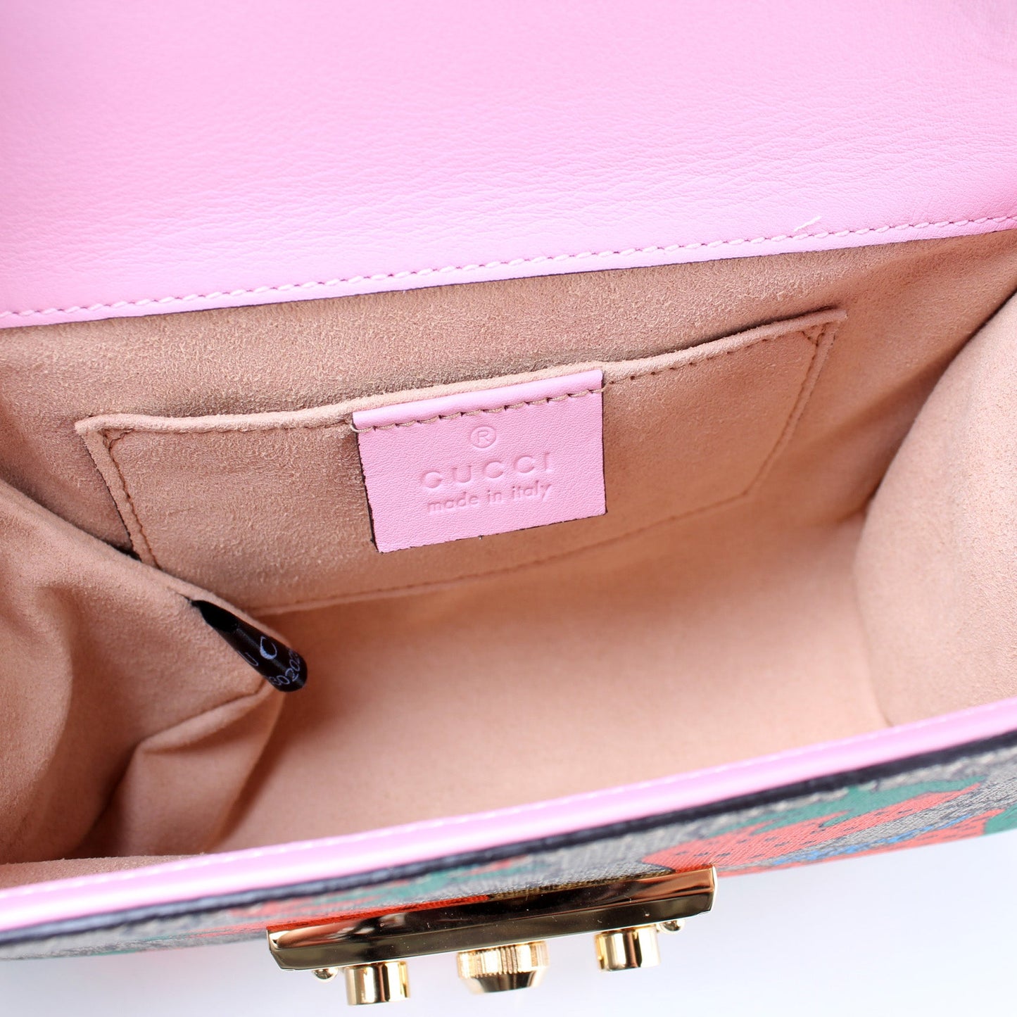 409487 Padlock Guccissima Small Strawberry