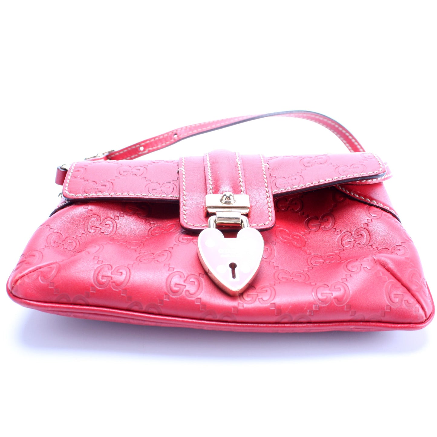 154388 GG Leather Heart Lock Mini Bag