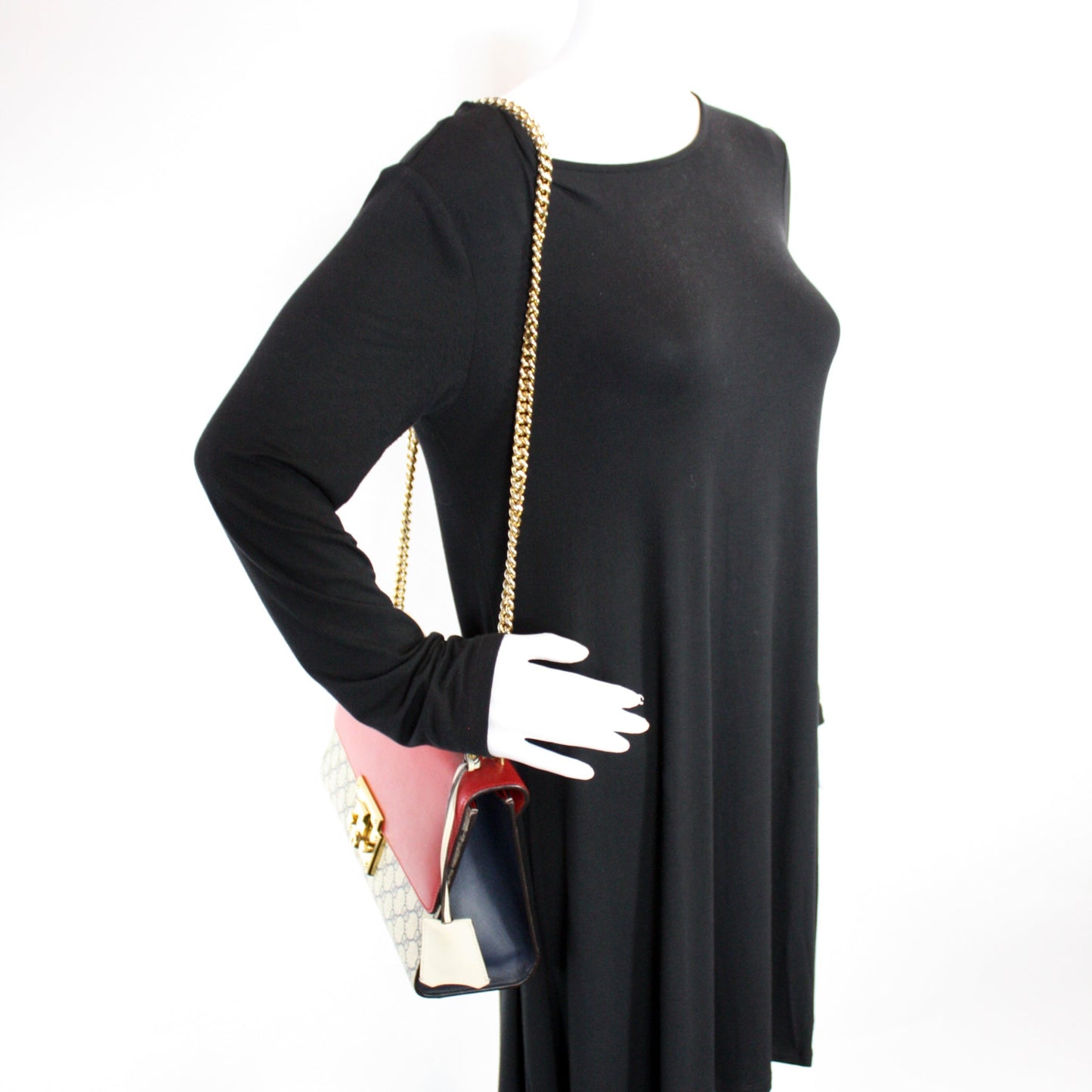 409486 Padlock GG Leather Shoulder Medium