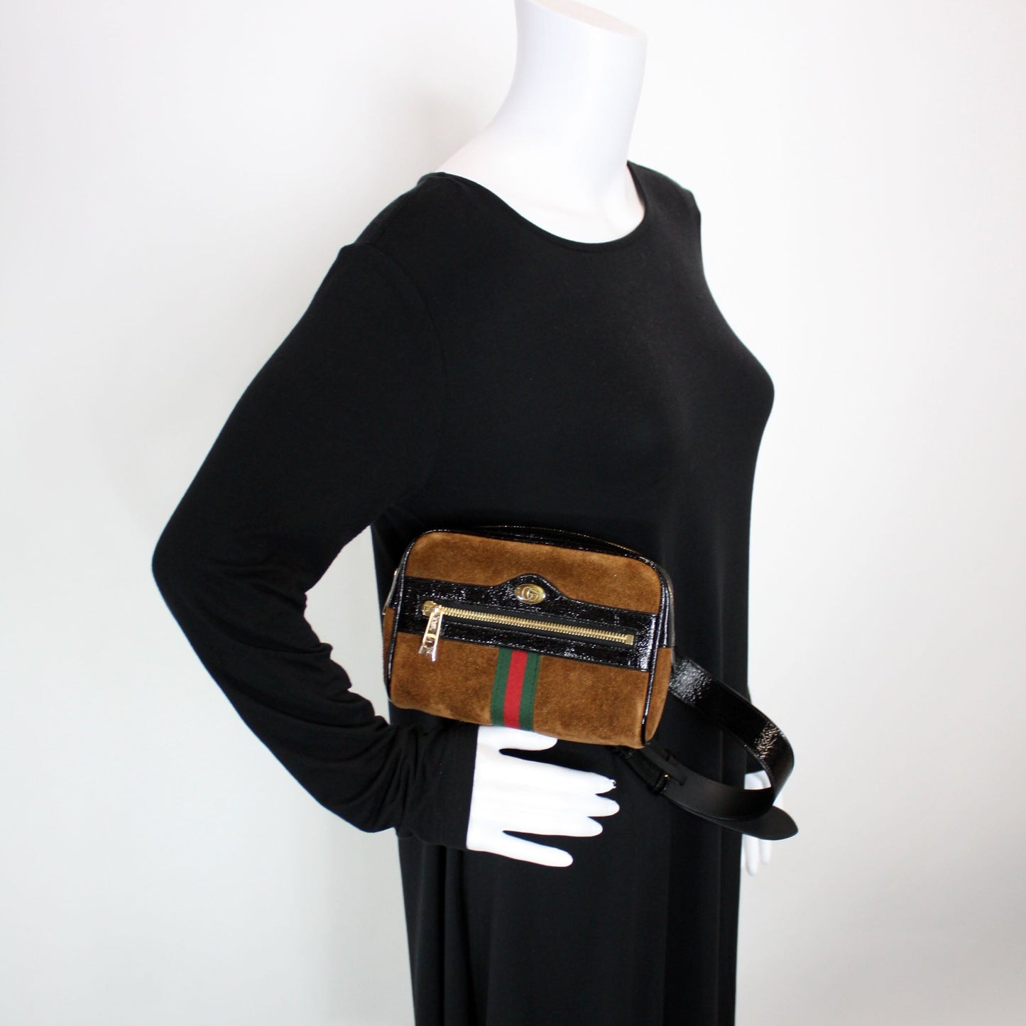 517076 Mini Ophidia Suede Belt Bag