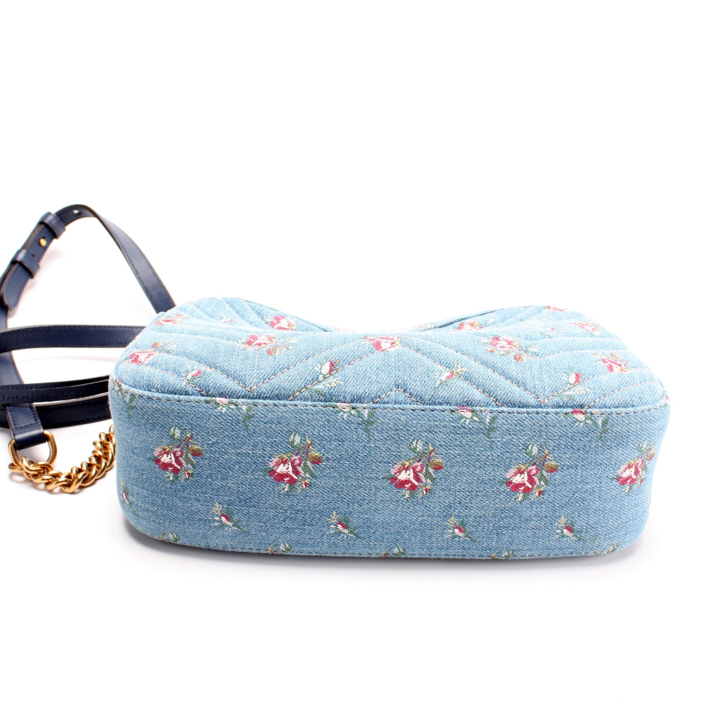 447632 Marmont Small Denim Camera
