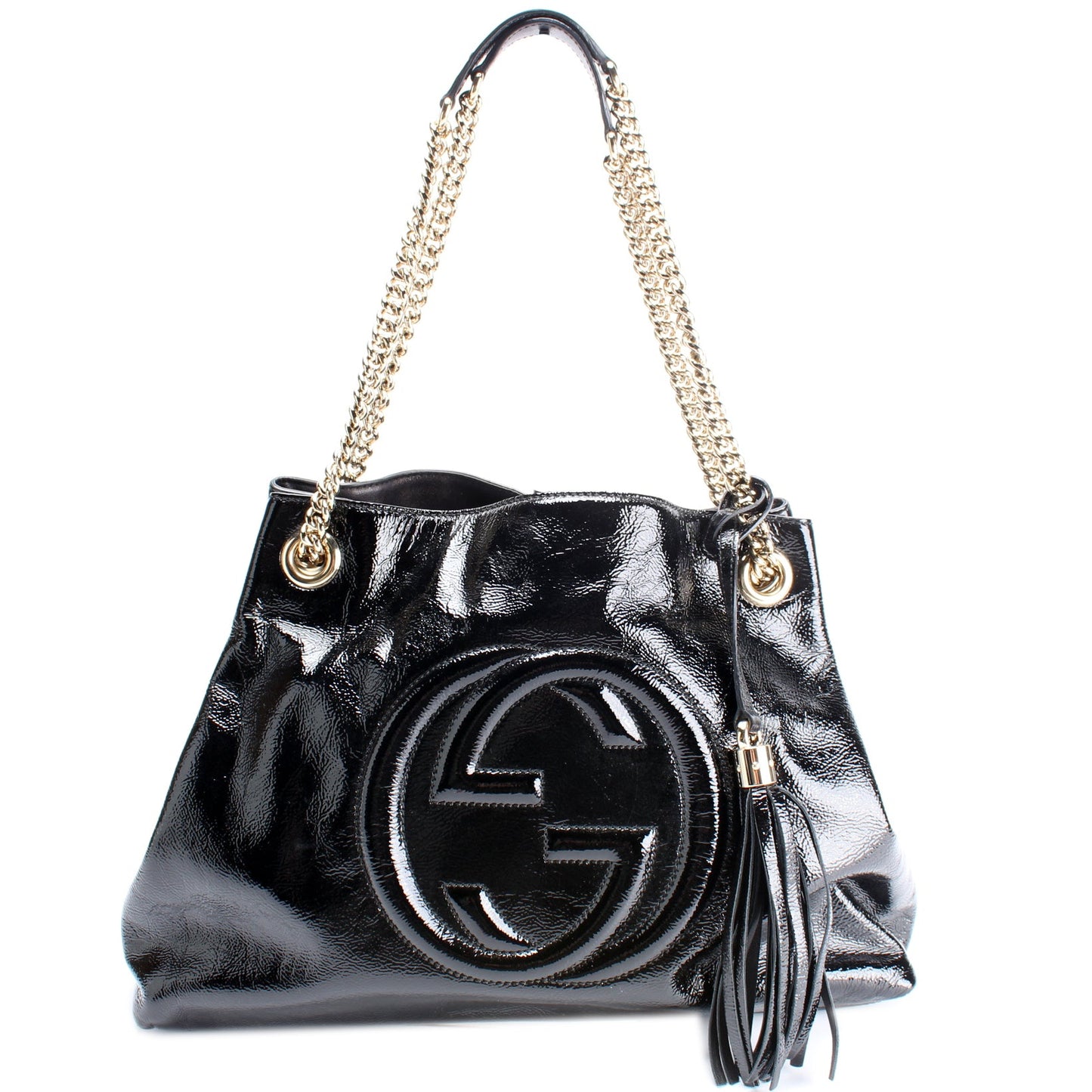 308982 Soho Patent Leather Shoulder Medium