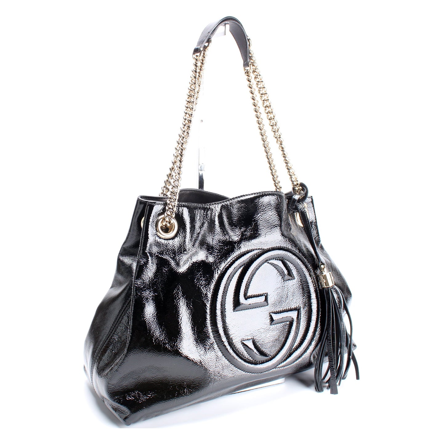 308982 Soho Patent Leather Shoulder Medium