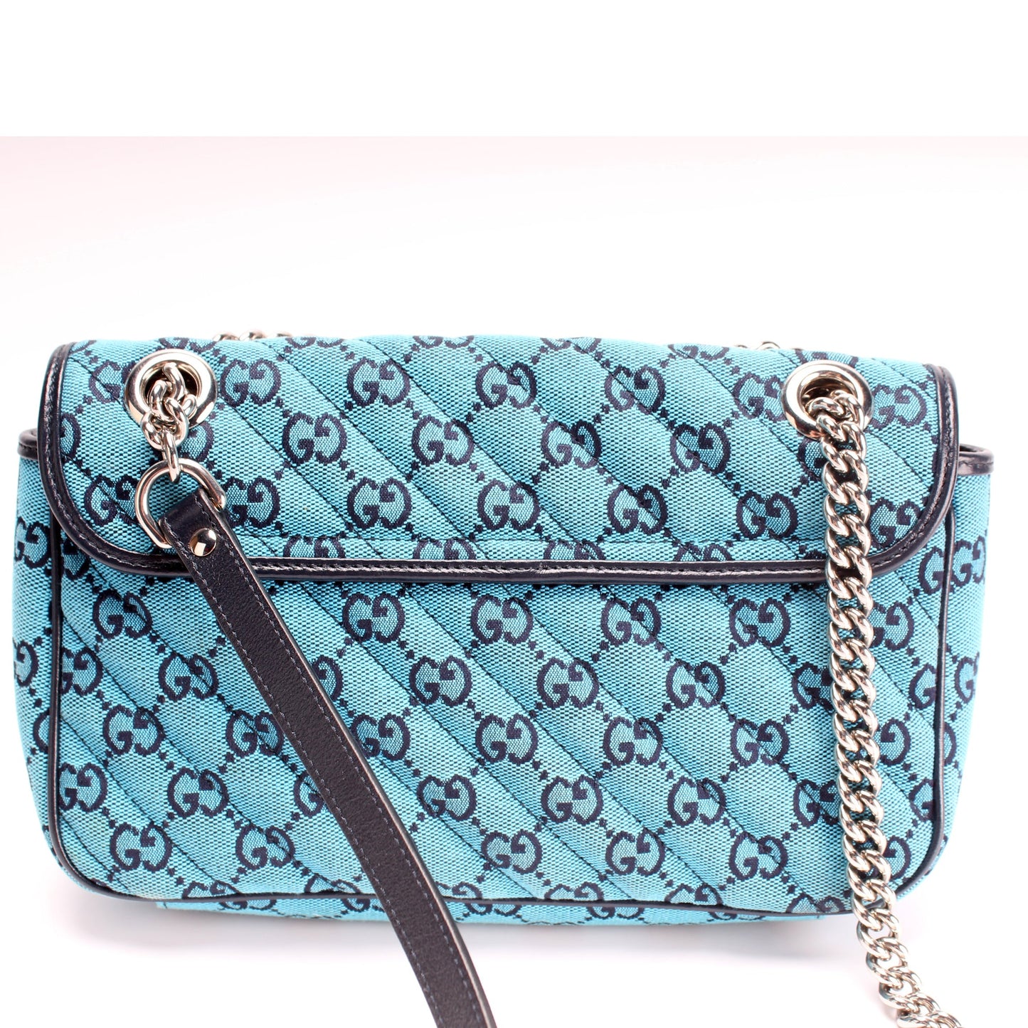 443497 Marmont Shoulder Quilted Canvas Small Flap