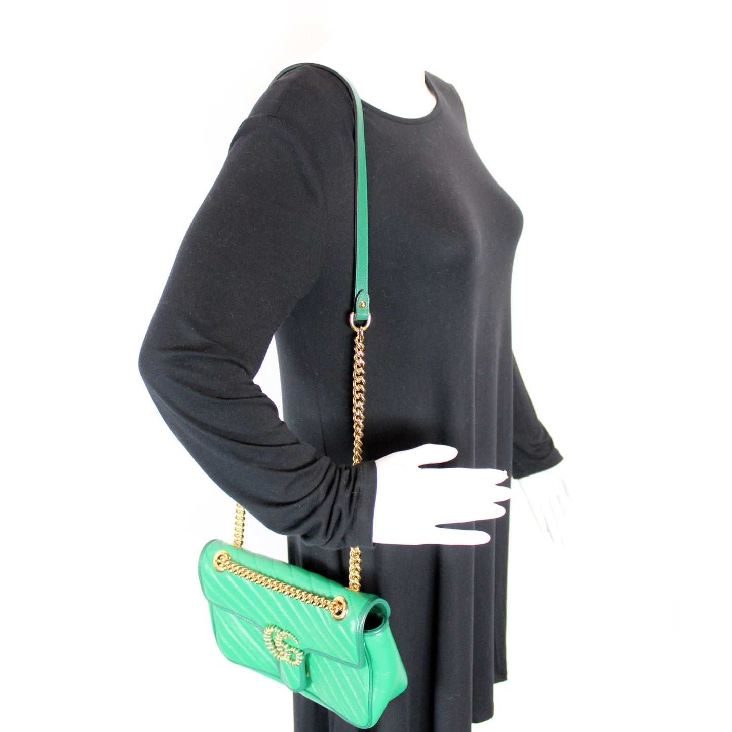 443497 Marmont Torchon Shoulder Small Flap