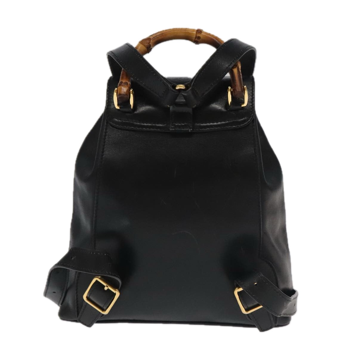Gucci Bamboo Black Leather Backpack Bag
