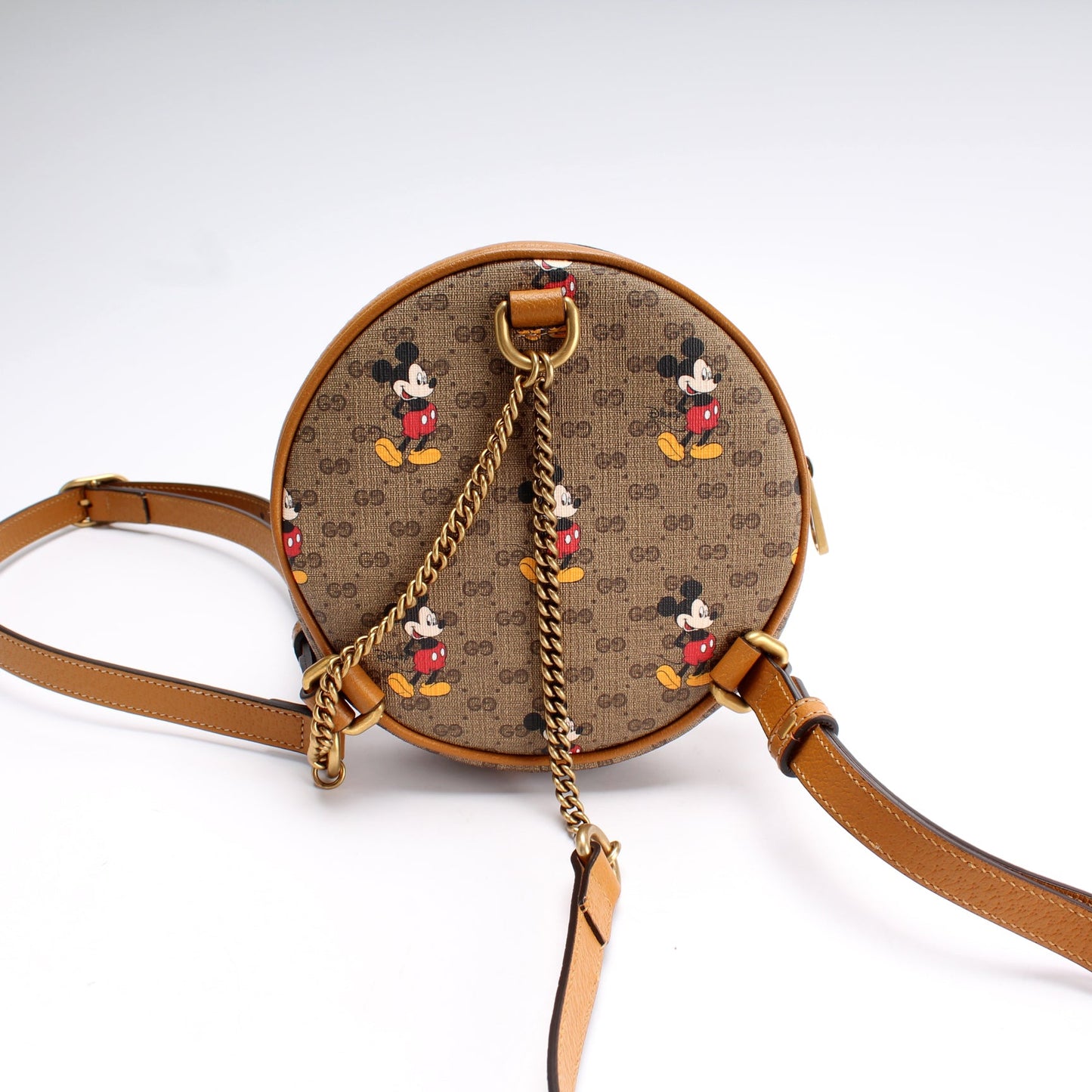 603730 Gucci X Disney GG Supreme Mickey Mini Round Backpack
