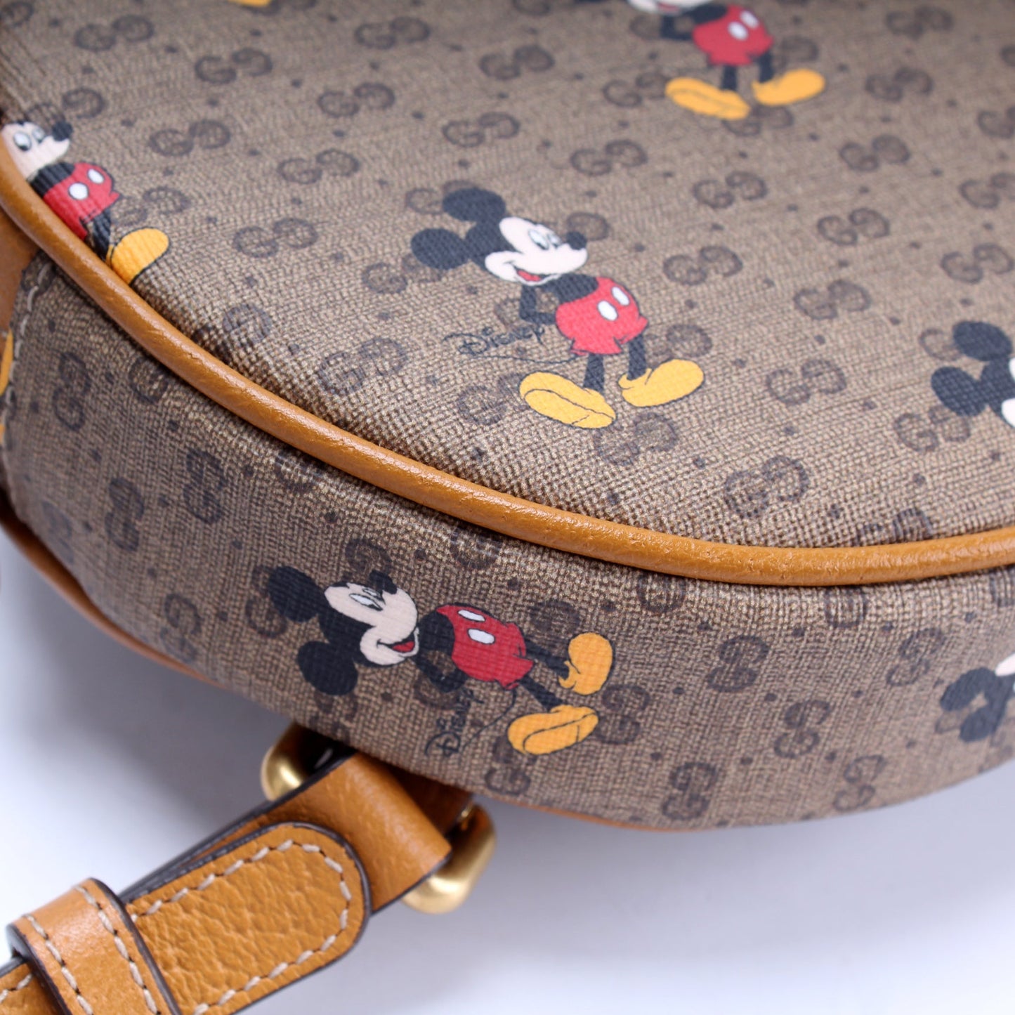 603730 Gucci X Disney GG Supreme Mickey Mini Round Backpack