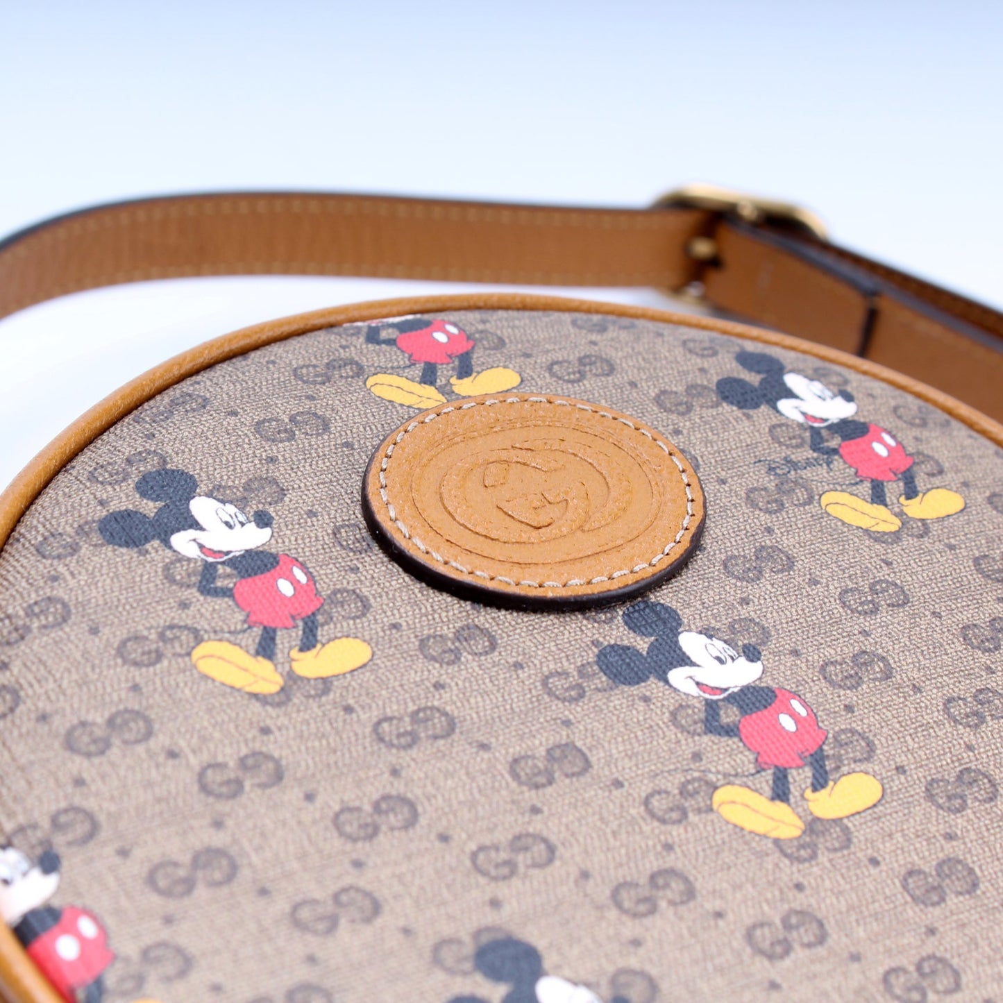 603730 Gucci X Disney GG Supreme Mickey Mini Round Backpack