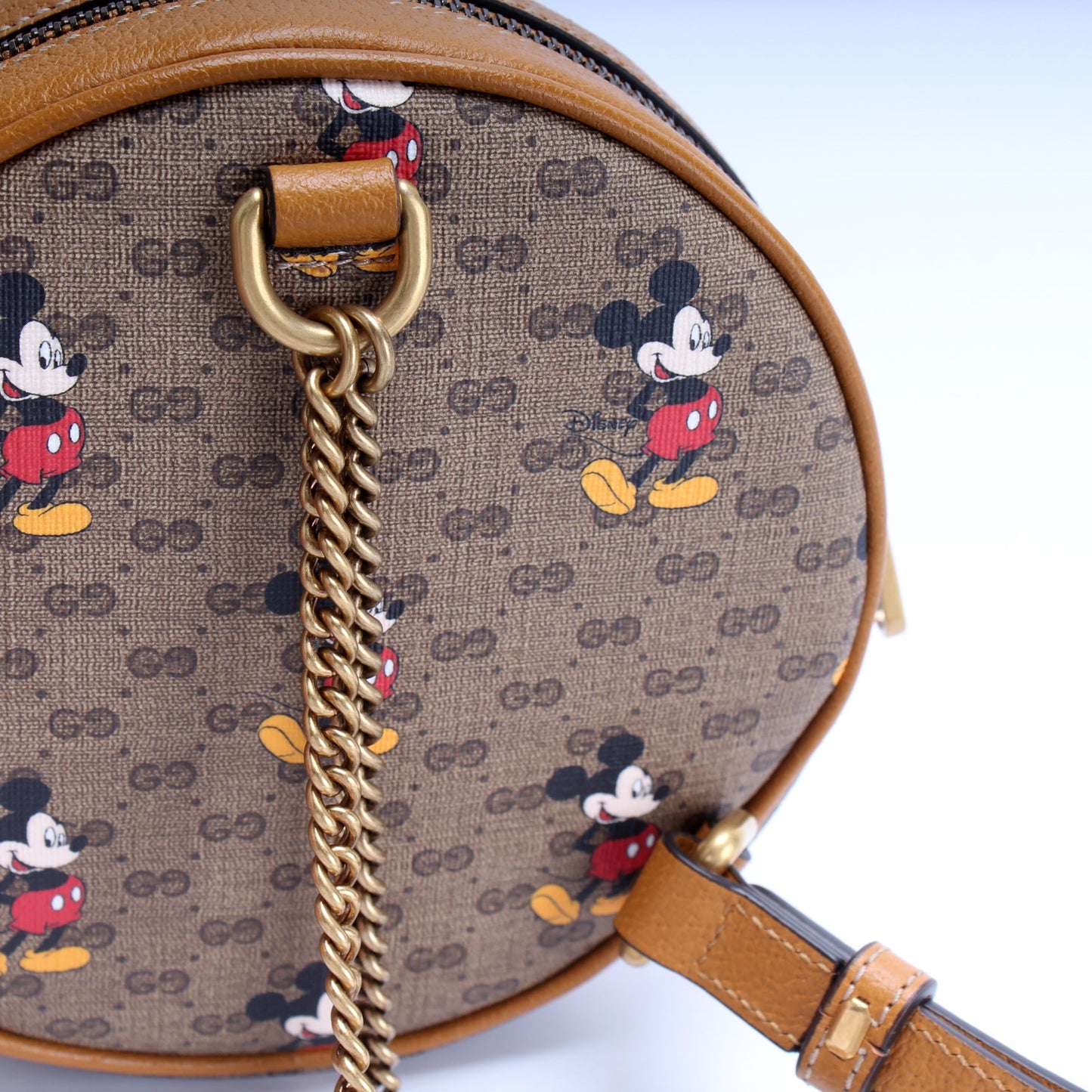 603730 Gucci X Disney GG Supreme Mickey Mini Round Backpack