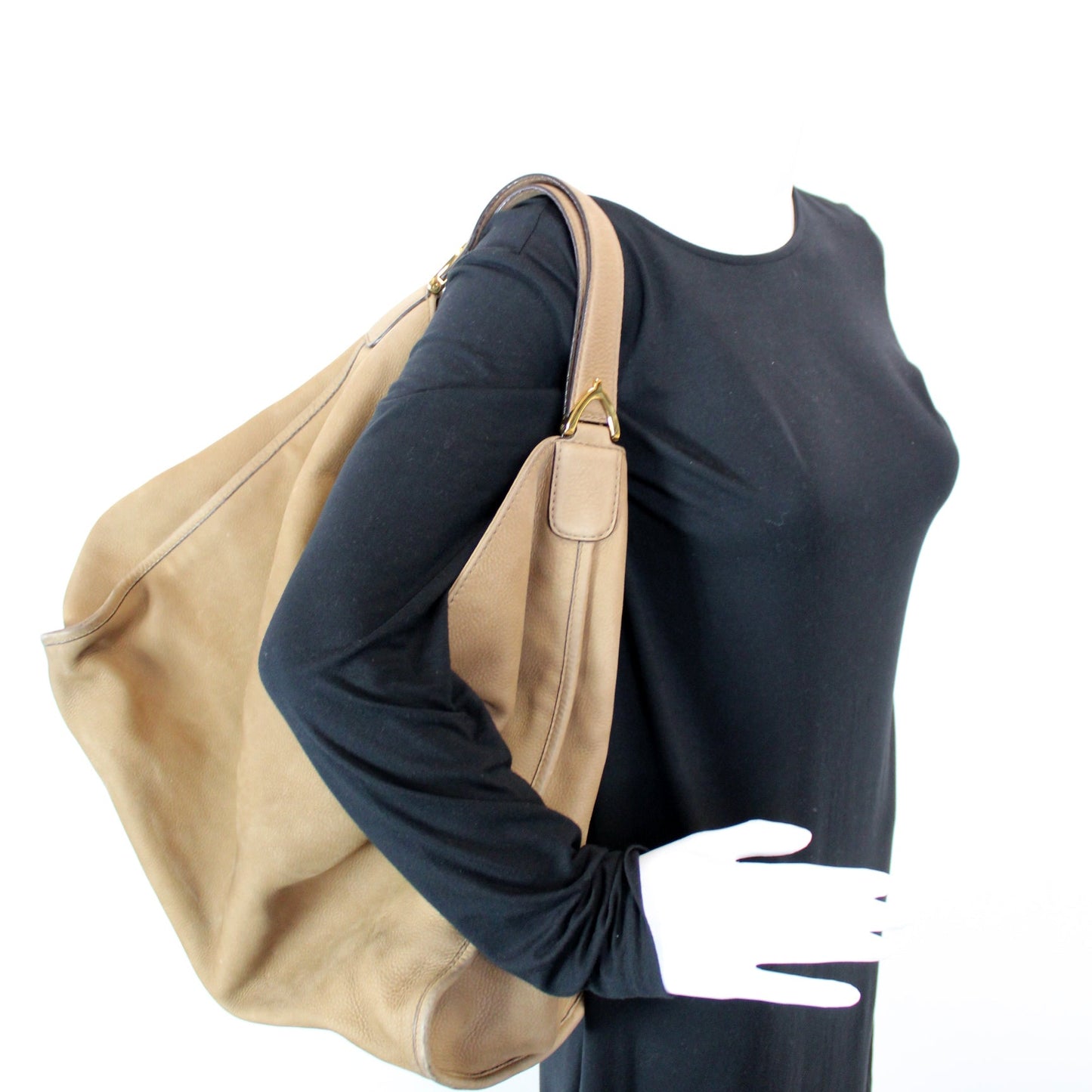 296855 Horsebit Large Hobo Nubuck