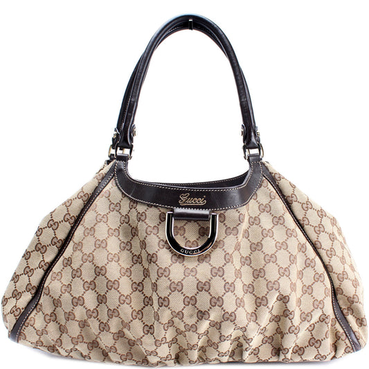 189835 GG Canvas Abbey D Ring Large Hobo