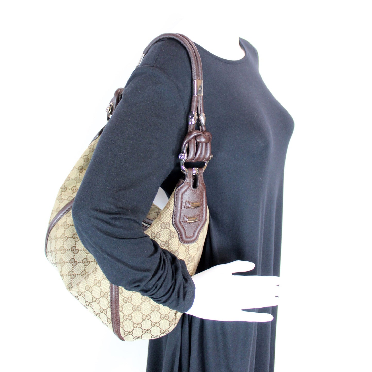 240261 GG Canvas Techno Horsebit Hobo