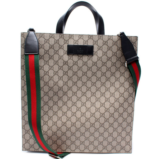456217 GG Supreme Web Vertical Tote