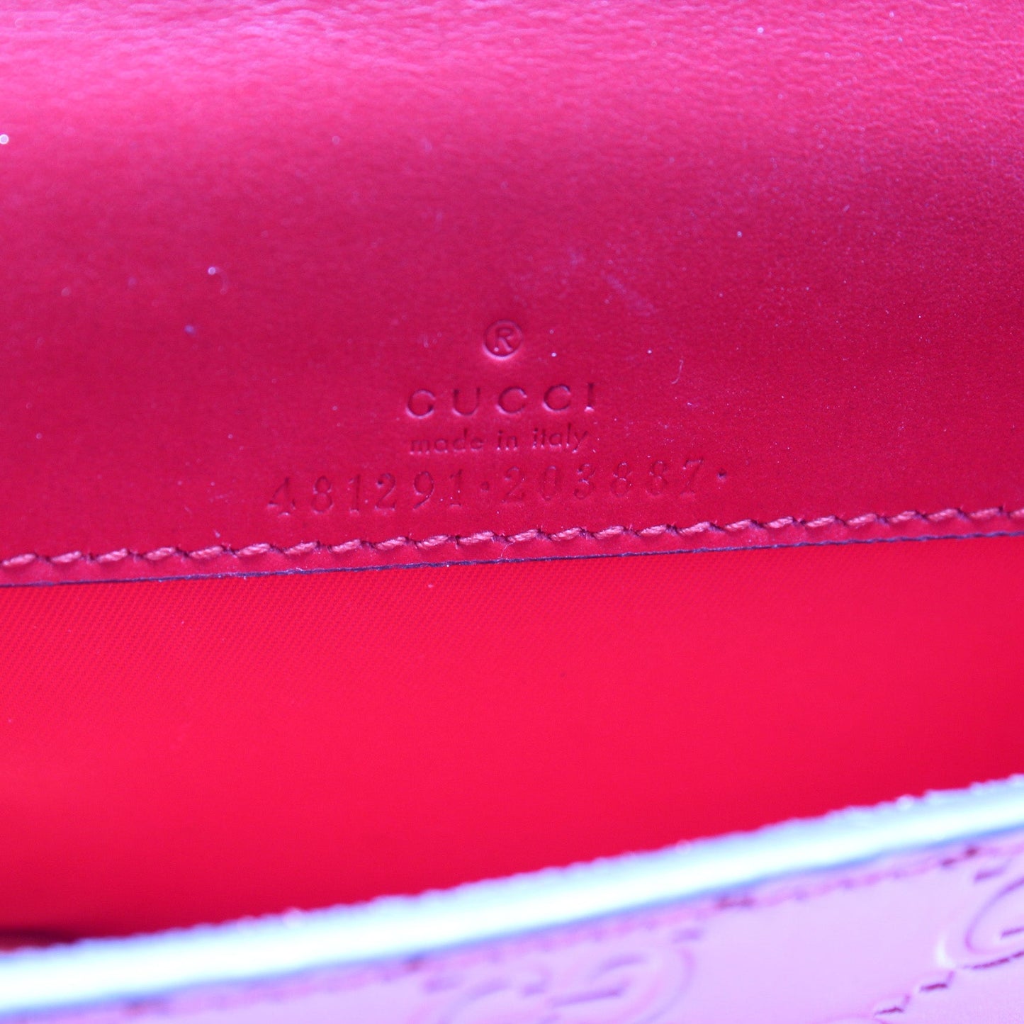 481291 GG Leather Cherries Mini Chain Bag