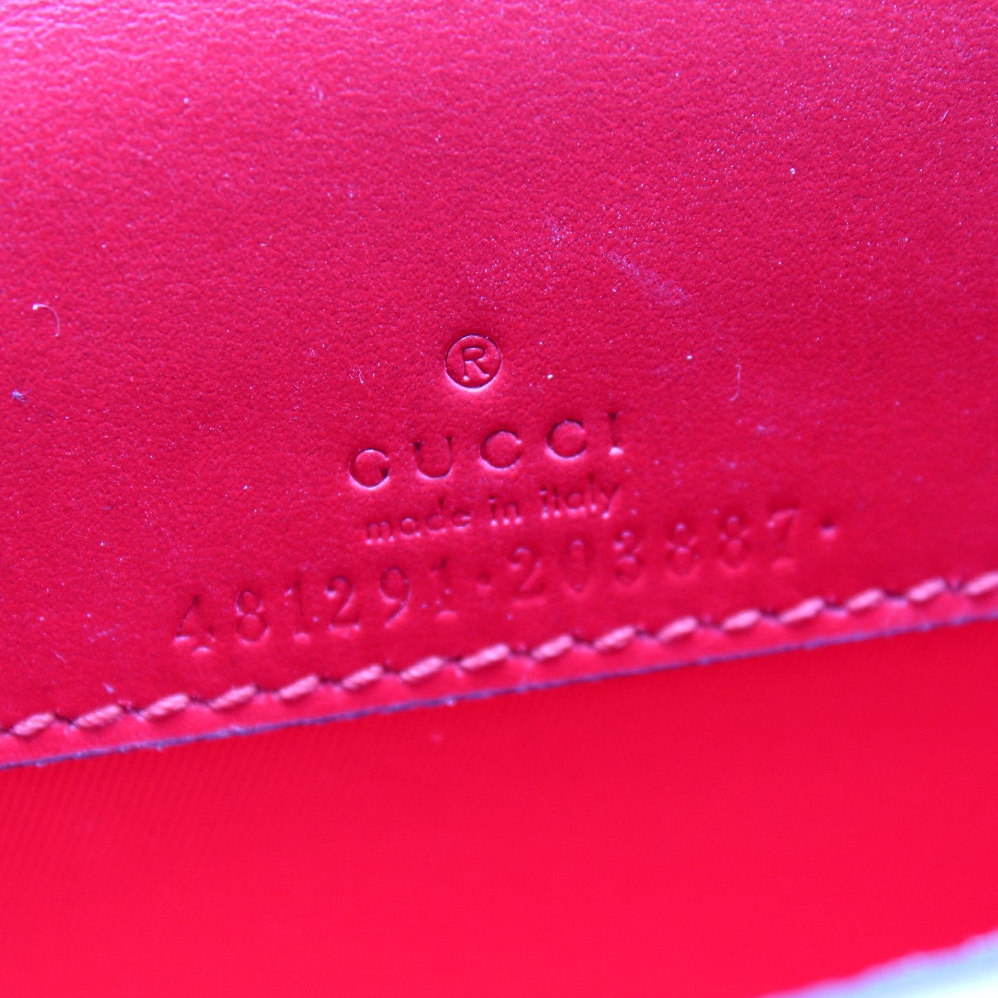 481291 GG Leather Cherries Mini Chain Bag
