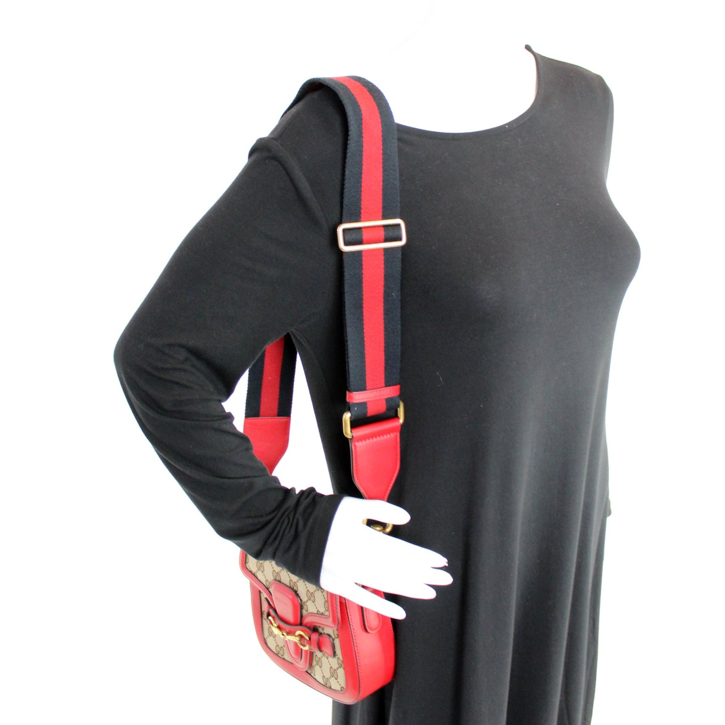 384821 GG Canvas Lady Web Small Shoulder Bag