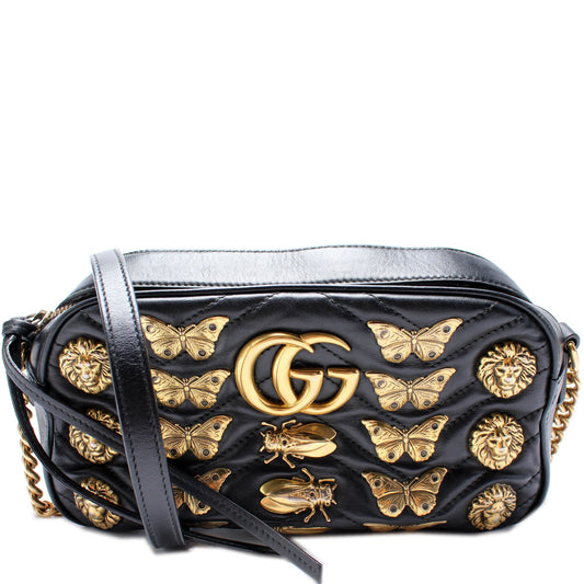447632 Marmont Small Leather Camera Animal Studs Bag
