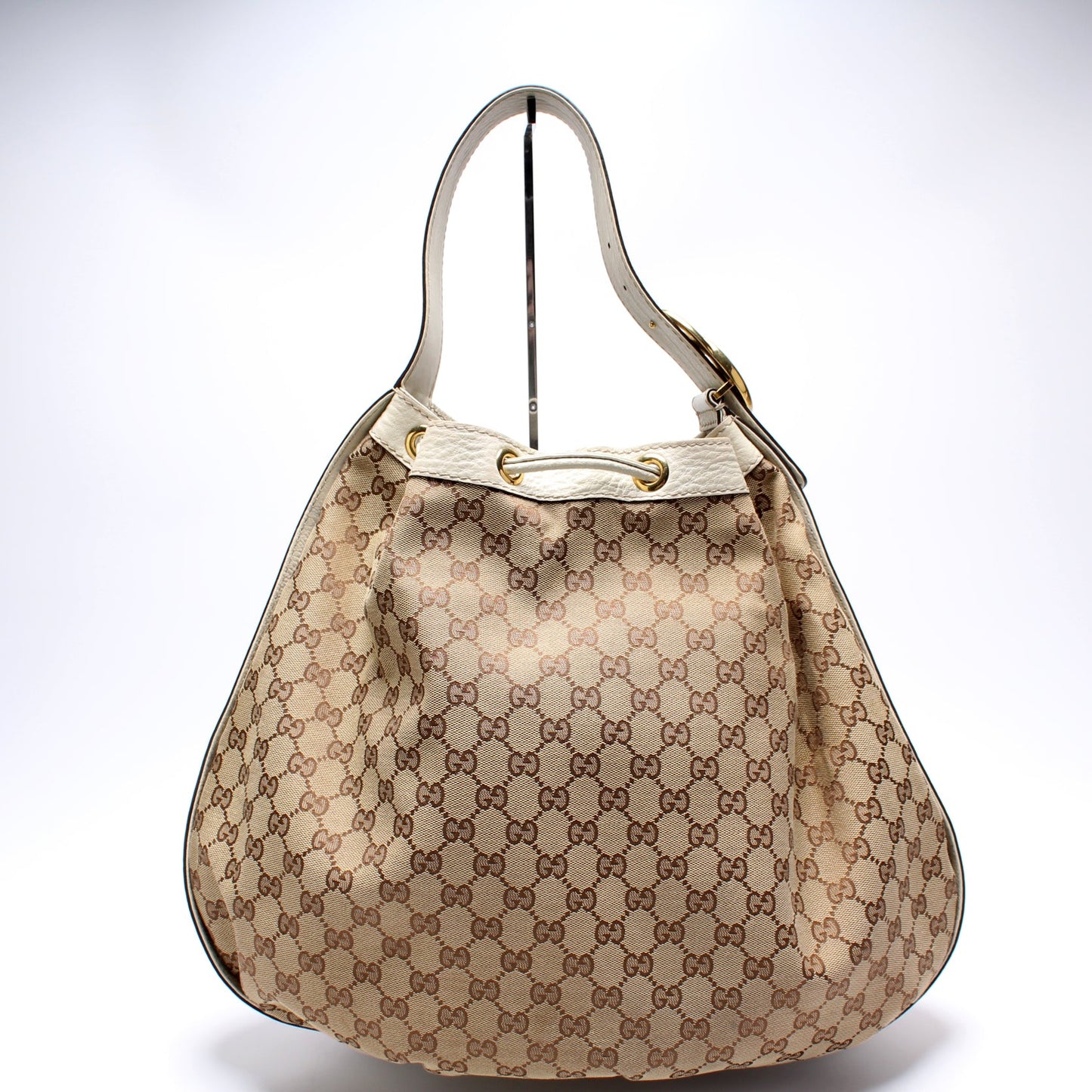 223951GG Canvas Interlocking Icon Drawstring Hobo