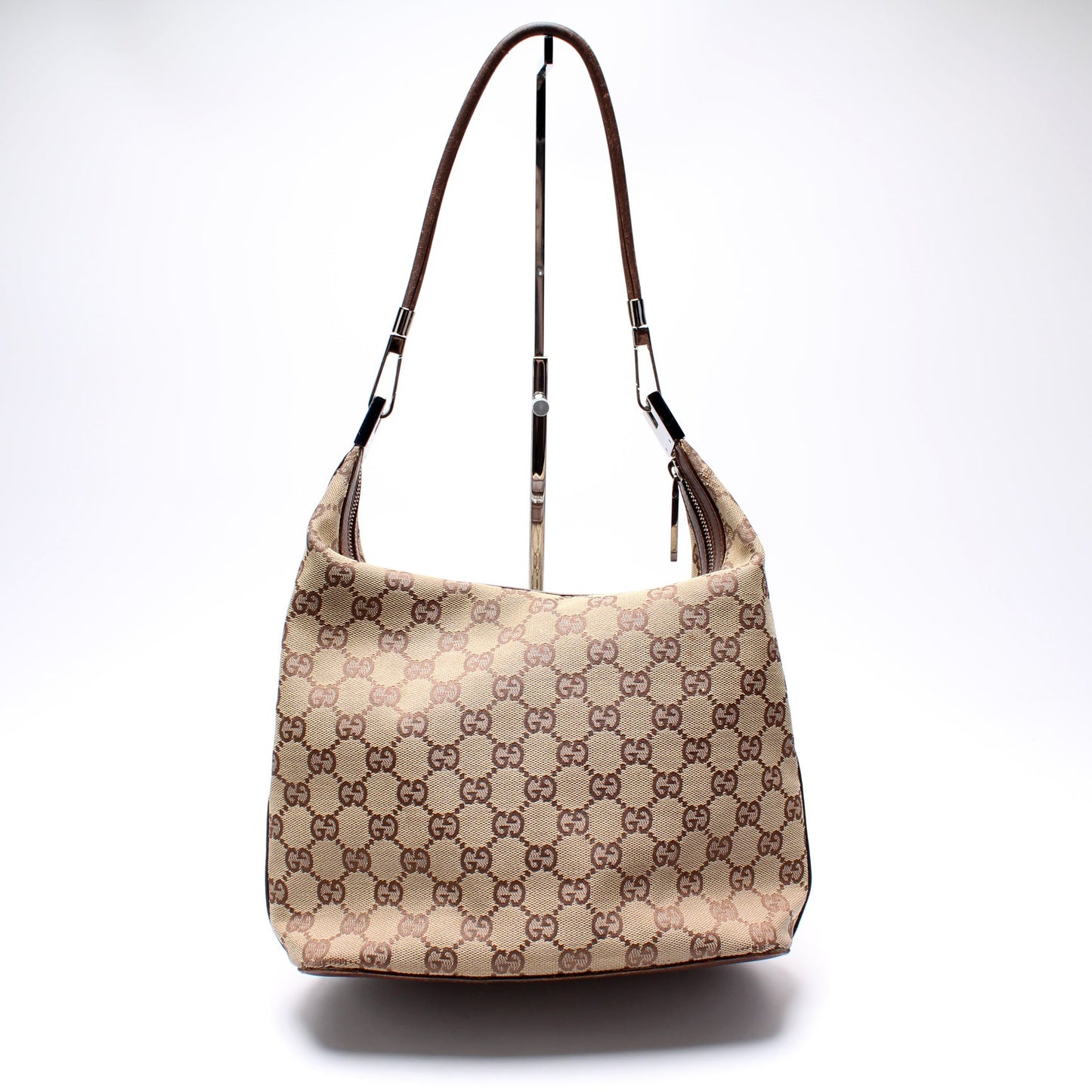 001-3814 GG Canvas Clasp Hobo