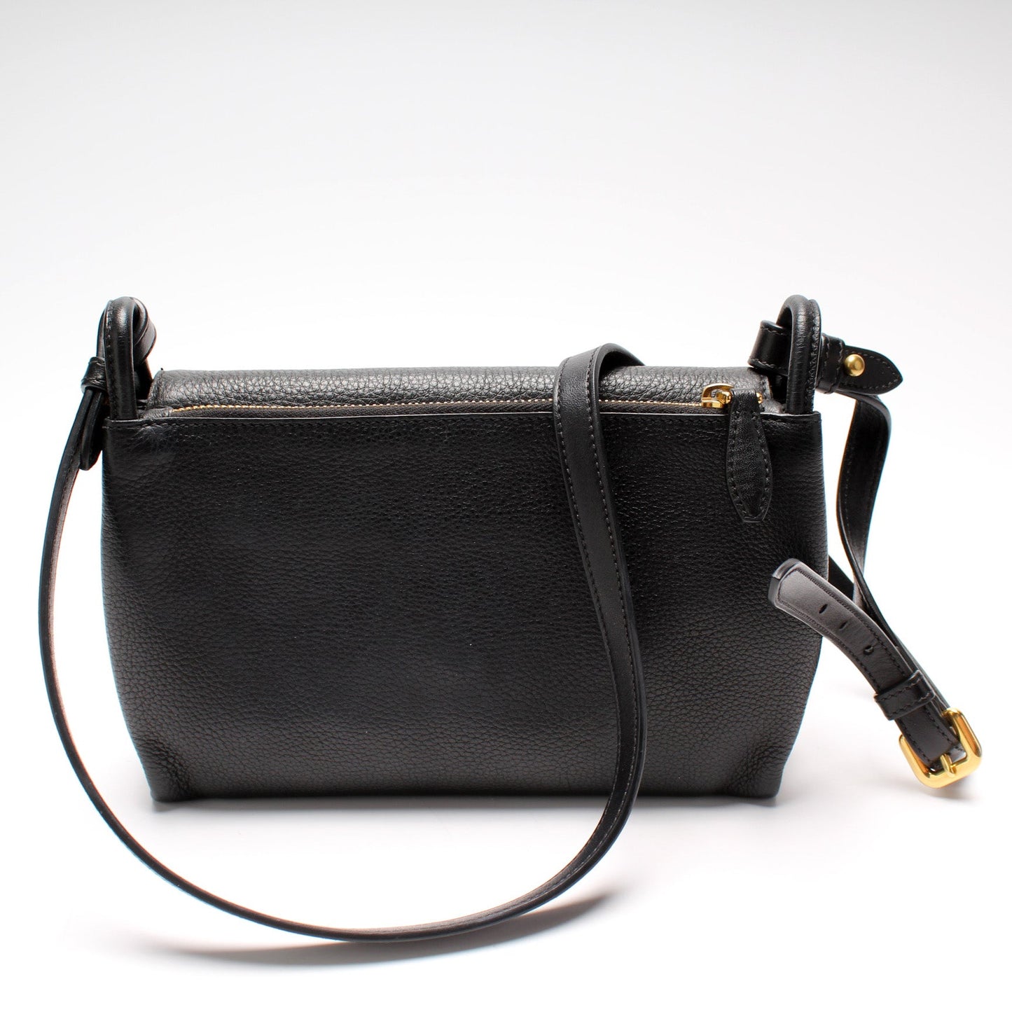 Vitello Daino Leather Flap/Zip Crossbody