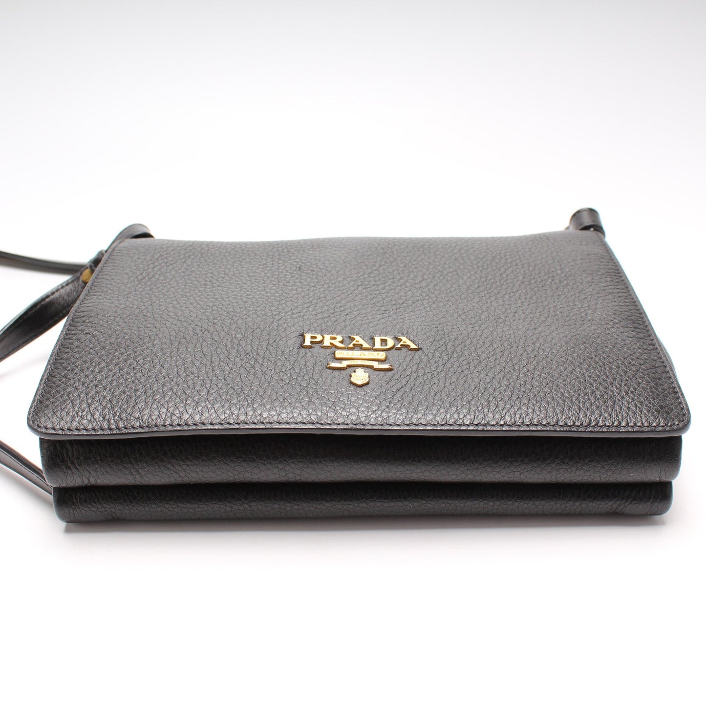 Vitello Daino Leather Flap/Zip Crossbody