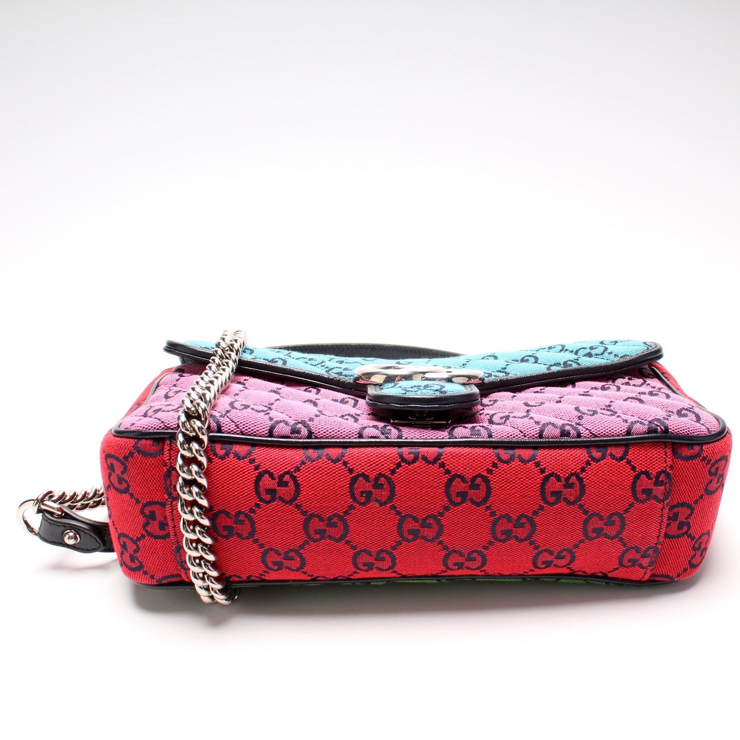 443497 Marmont Shoulder Quilted Canvas Small Flap