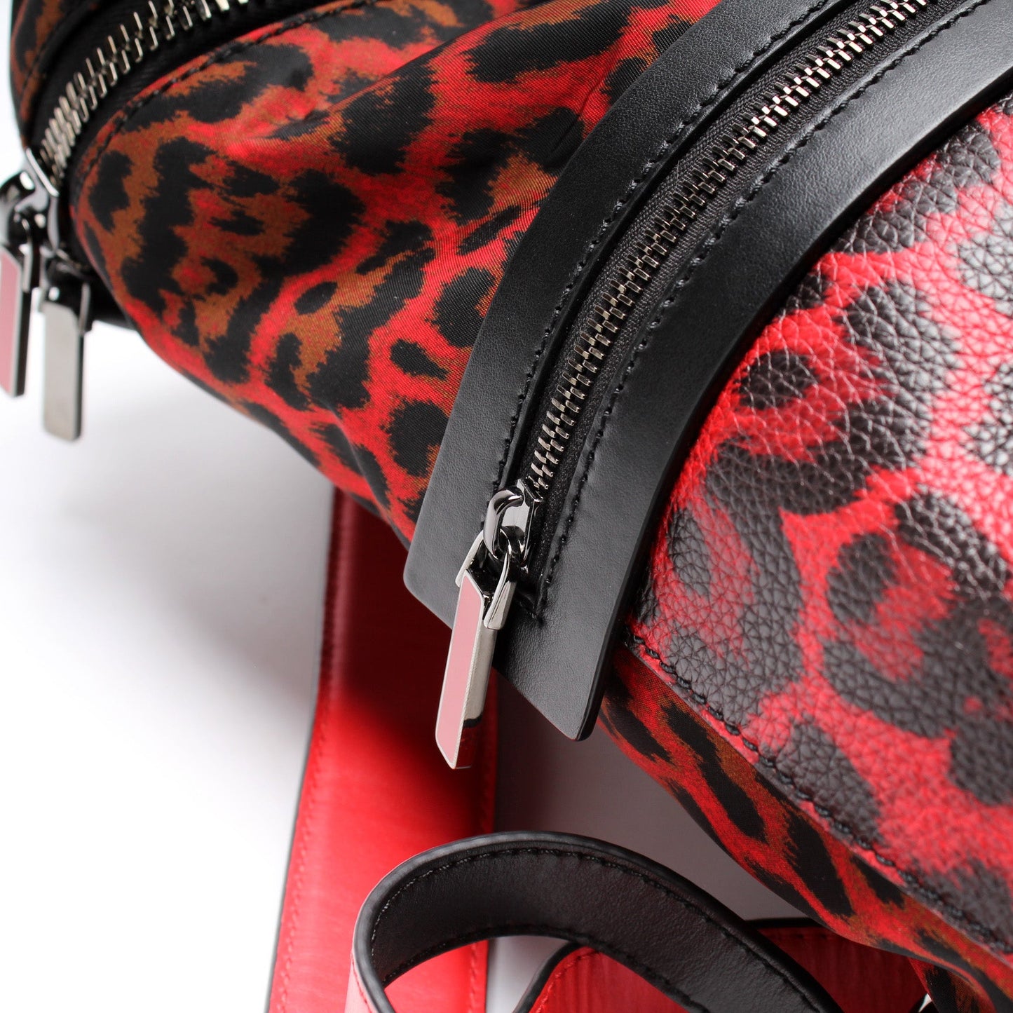 Apoloubi Backpack Printed Nylon/Leather