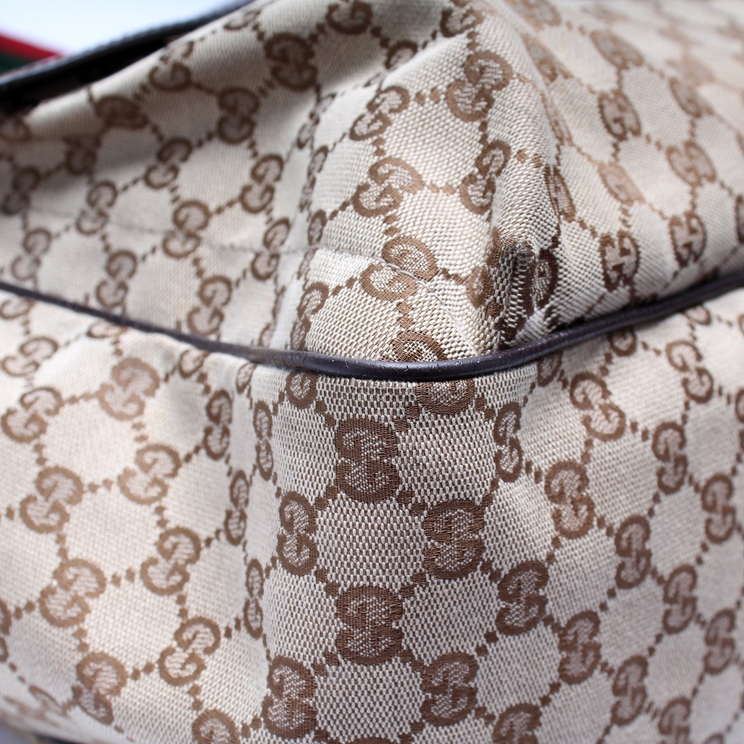 161836 GG Canvas Web Handle Double Pocket Tote
