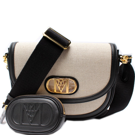 Travia Small Crossbody Italian Canvas Spanish Leather
