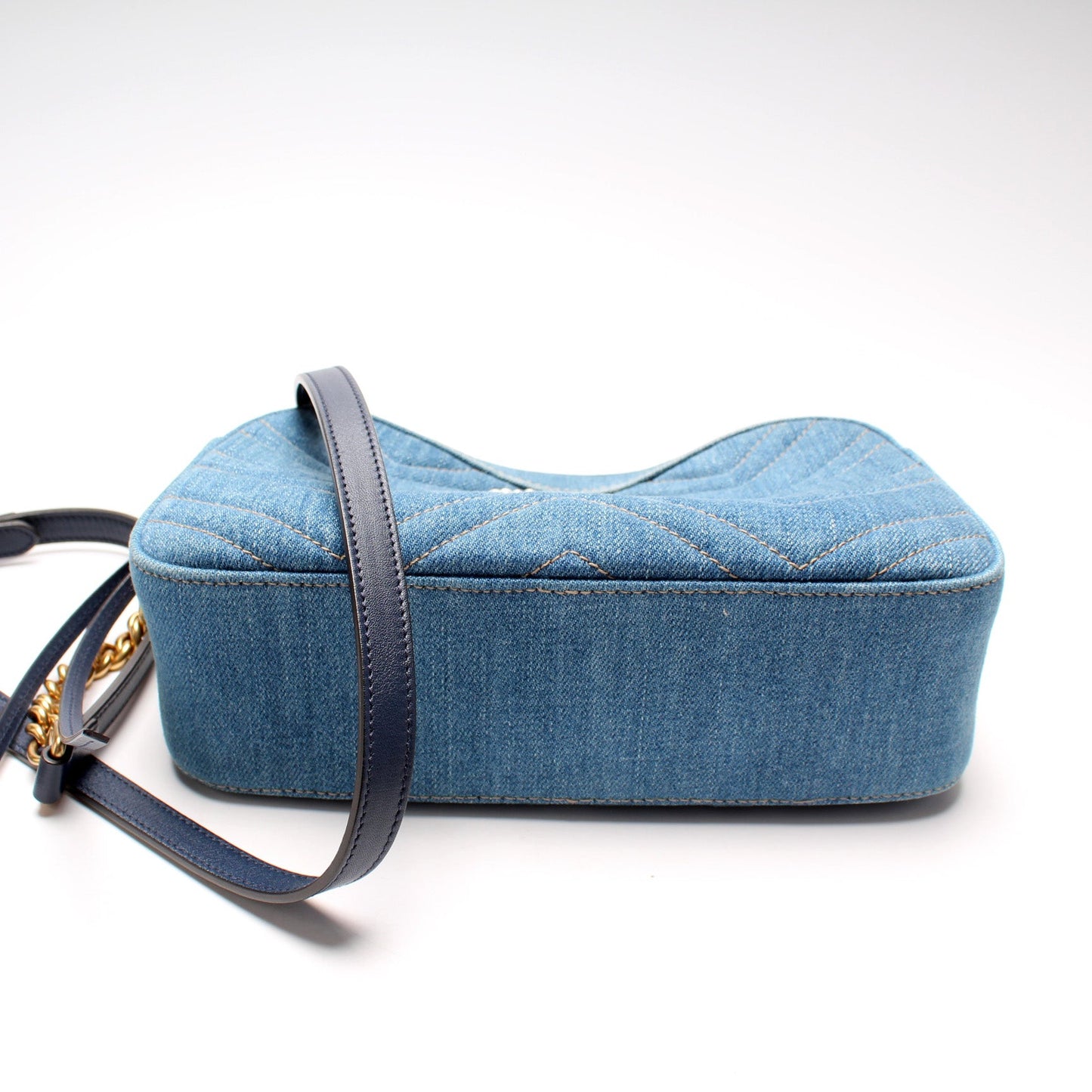 447632 Marmont Small Denim Camera