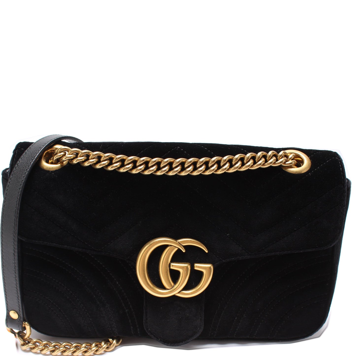 443497 Marmont Shoulder Velvet Small Flap