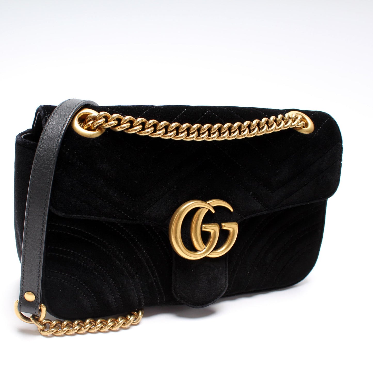443497 Marmont Shoulder Velvet Small Flap